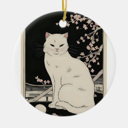 Décoration En Céramique ukiyo e cat art japonais