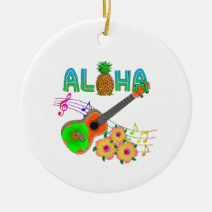 Décoration En Céramique Ukulélé de musique d'île Aloha