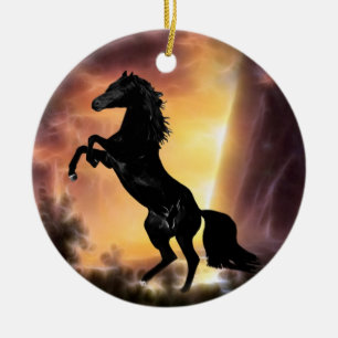 Décoration En Céramique Un élevage frison de cheval d'étalon