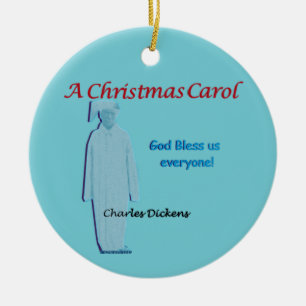 Décoration En Céramique Un grippe-sou de chant de Noël, "Dieu nous