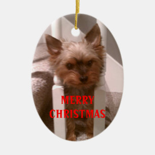 Décoration En Céramique Un Joyeux Noël de Yorkie