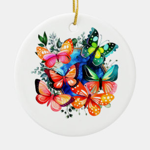Décoration En Céramique Un Kaléidoscope De Papillons