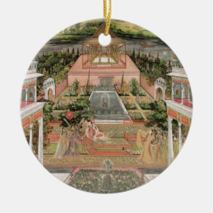 Décoration En Céramique Une princesse de Mughal dans son jardin (gouache