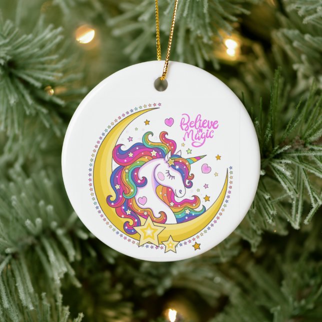 Décoration En Céramique Unicorne ornament magique (Arbre)