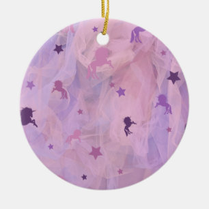Décoration En Céramique unicorne rose et violet et design d'étoiles - fill