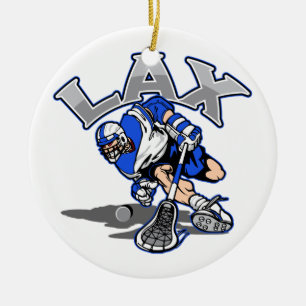 Décoration En Céramique Uniforme de bleu de joueur de lacrosse