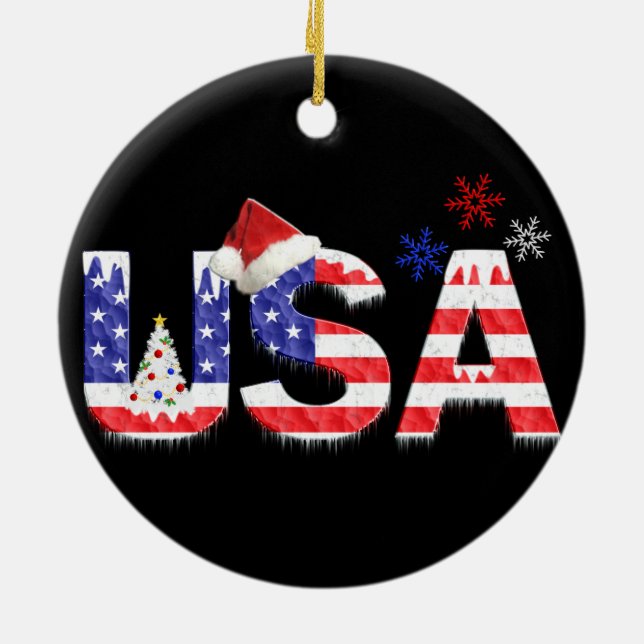 Décoration En Céramique USA pour Noël (Dos)