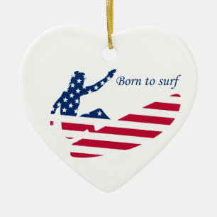 Décoration En Céramique USA surf Américain surfer