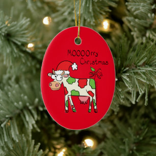 Décoration En Céramique Vacances de Noël amusantes pour la vache