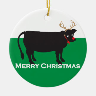 Décoration En Céramique Vache de Noël