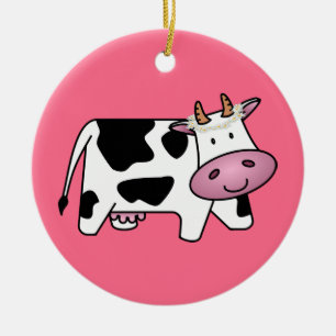 Décoration En Céramique Vache debout avec marguerites