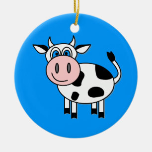 Décoration En Céramique Vache heureuse à garçon