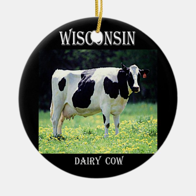 Décoration En Céramique Vache laitière du Wisconsin (Devant)