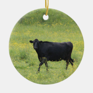 Décoration En Céramique Vache noire