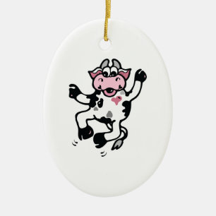 Décoration En Céramique Vache qui danse joyeusement