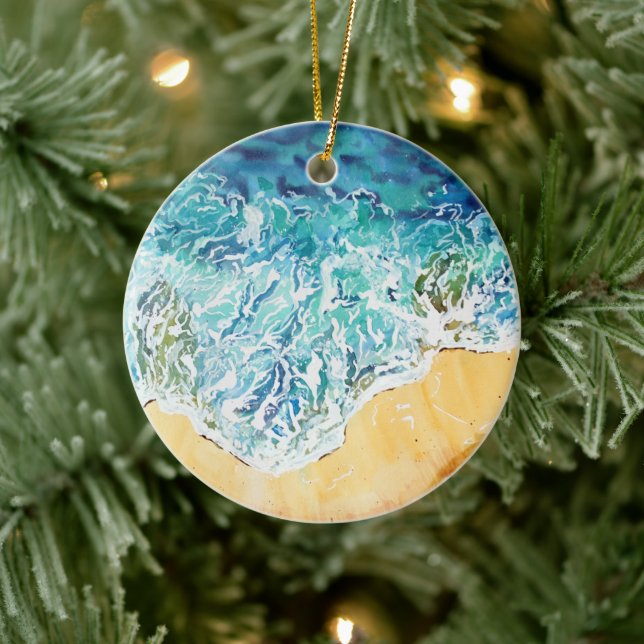 Décoration En Céramique Vagues océaniques à la plage (Arbre)