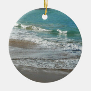 Décoration En Céramique Vagues sur la plage bleu turquoise Océan