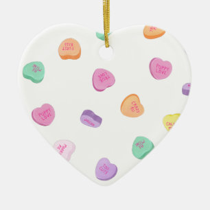 Décoration En Céramique Valentines Day Candy Hearts Motif