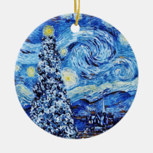 Décoration En Céramique Van Gogh - La Nuit étoilée - Blancs Noël