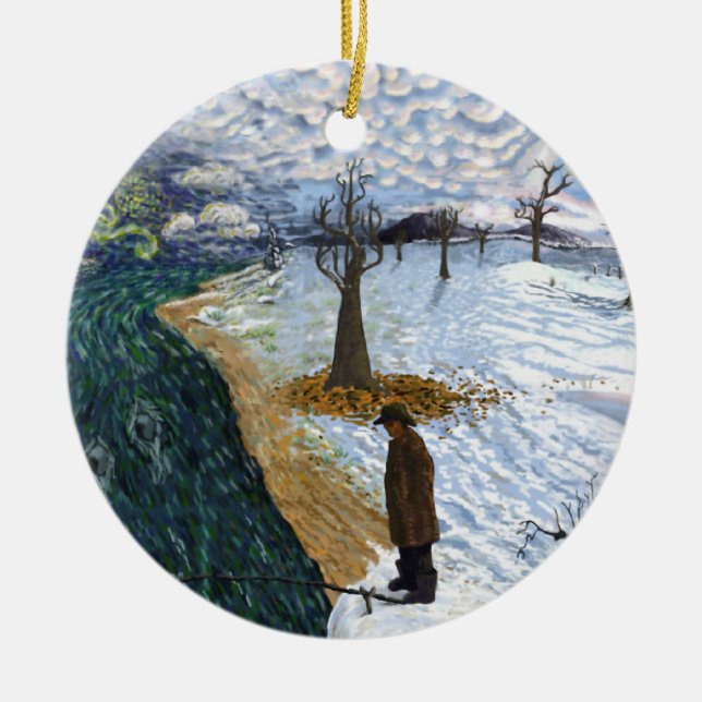 Décoration En Céramique Van Gogh : Paysage d'hiver (Devant)