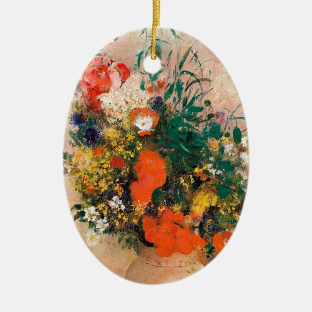 Décoration En Céramique Vase des fleurs de Redon Post-impressionniste (Devant)