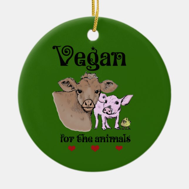 Décoration En Céramique Végétalien pour l'ornement d'animaux (Devant)
