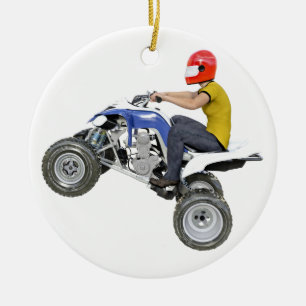 Décoration En Céramique Vélo ATV de quadruple dans le profil latéral