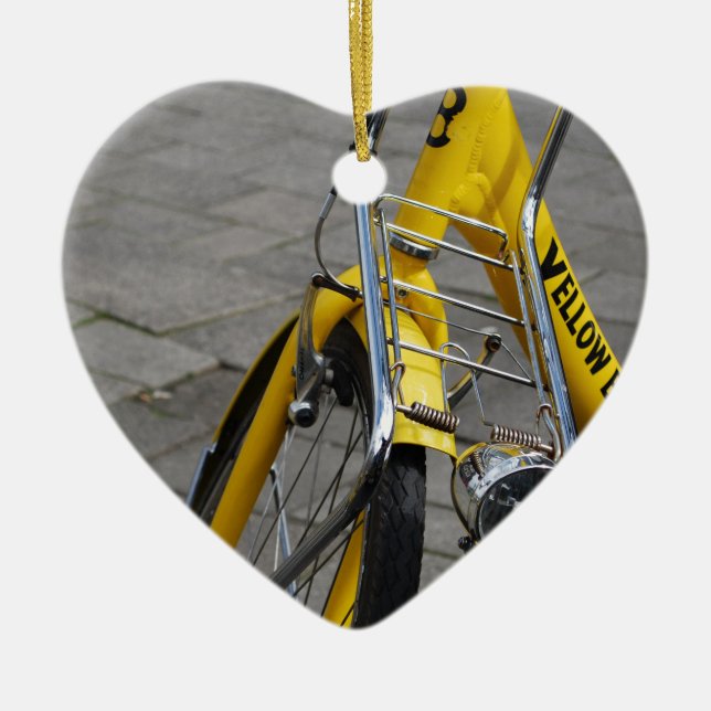 Décoration En Céramique Vélo jaune Amsterdam (Devant)