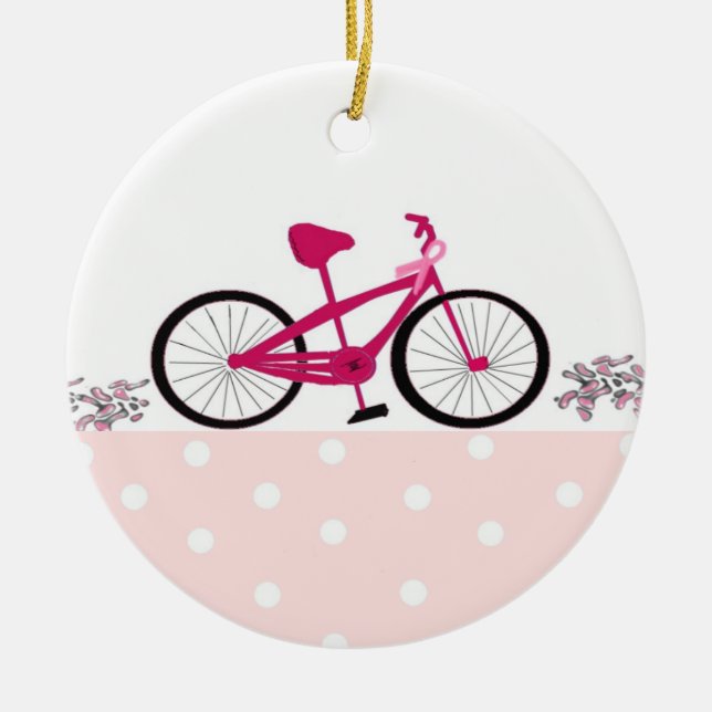 Décoration En Céramique Vélo pour une cure - Vélo rose (Devant)