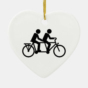 Décoration En Céramique Vélo tandem de bicyclette