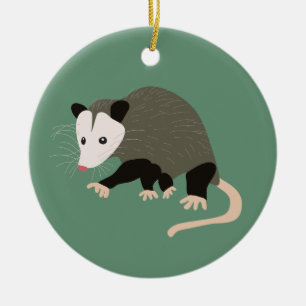 Décoration En Céramique Vert clair personnalisé par opossum mignon