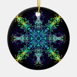 Décoration En Céramique Vert Turquoise Psychédélique Bohème Mandala