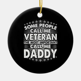 Décoration En Céramique Vétéran papa Hommage militaire patriotique