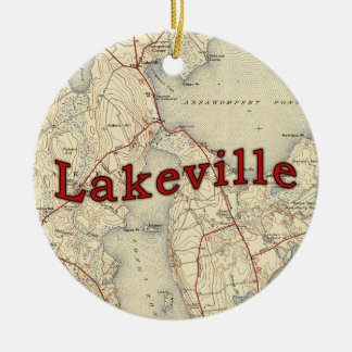Décoration En Céramique Vieille carte de Lakeville le Massachusetts