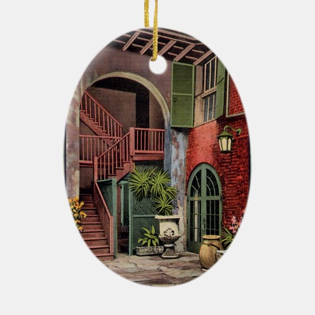 Décoration En Céramique Vieille Maison du Quartier Français (Dos)