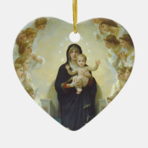Décoration En Céramique Vierge Marie avec le bébé Jésus et les anges