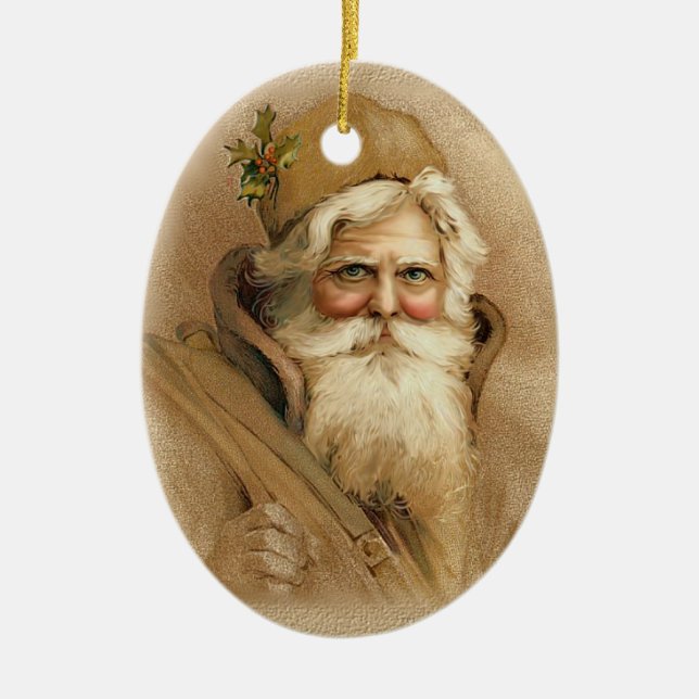 Décoration En Céramique Vieux Noël Père Noël 2 (Devant)