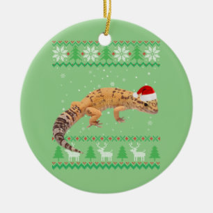 Décoration En Céramique Vilain Sweater Animaux de Noël Père Noël Leopard G