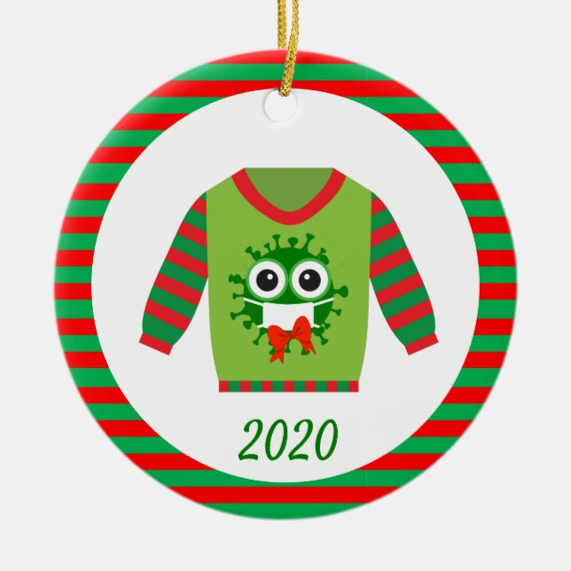 Décoration En Céramique Vilain Sweater Covid Coronavirus 2020 (Devant)