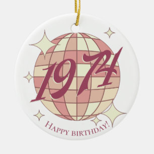 Décoration En Céramique Vintage 1974 50e anniversaire rétro violet