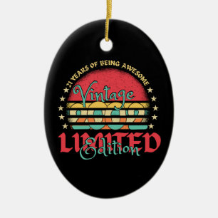 Décoration En Céramique Vintage 2002 Limited Edition 21 ans 21e