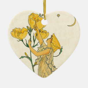 Décoration En Céramique Vintage Fairy Tale, Soirée Primrose, Walter Crane