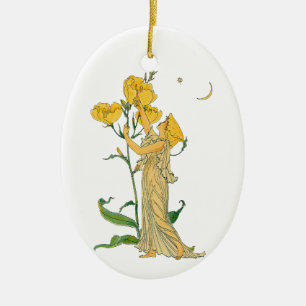Décoration En Céramique Vintage Fairy Tale, Soirée Primrose, Walter Crane
