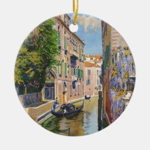 Décoration En Céramique Vintage Grand Canal Gondolas Venise Italie Voyage