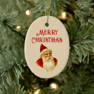 Décoration En Céramique Vintage Joyeux Noël Victorien Père Noël