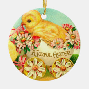 Décoration En Céramique Vintage Oeuf de Pâques Porte-poussins Fleurs flor