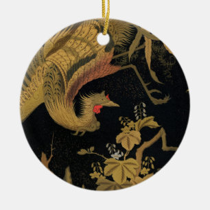 Décoration En Céramique Vintage Phoenix Gold Black Bird japonais