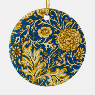 Décoration En Céramique Vintage William Morris Cherwell Bleu Art Floral