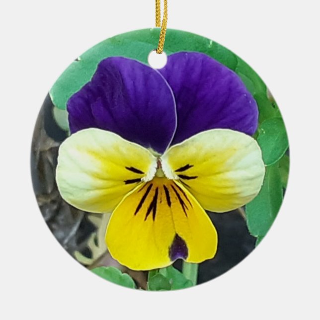 Décoration en céramique violet et jaune (Devant)