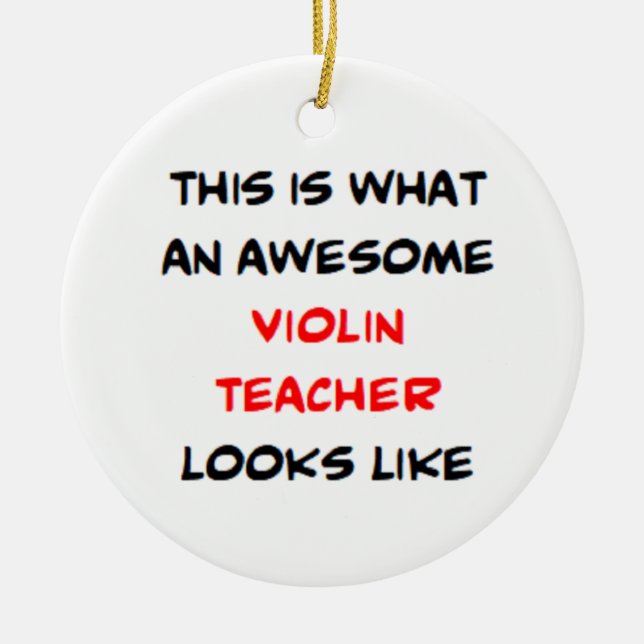 Décoration En Céramique violin teacher, awesome (Devant)